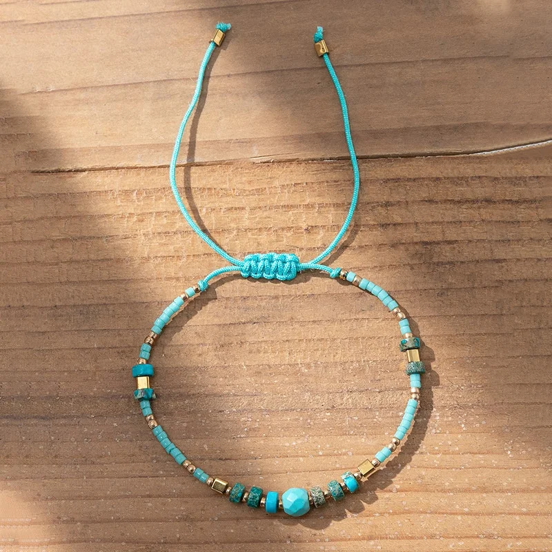 SEPT Boho Lucky Stone Beads Bracelet With Tassel Vintage Adjustable Beaded Bracelets Pulseira Jewelry