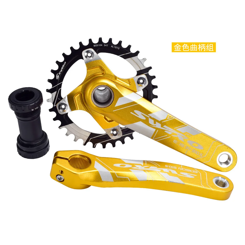 
Prowheel mtb bicycle crankset 104BCD square hole 170mm 175mm mountain bike crank 32T 34T 36T 38T round narrow wide sprockets 