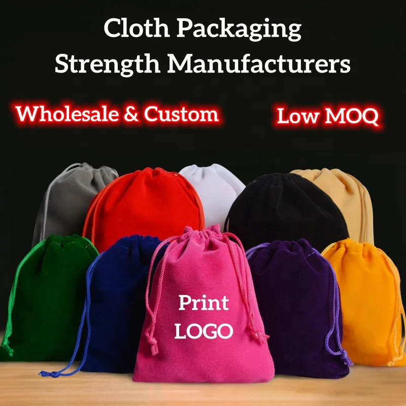 Hot Sale Custom Velvet Dice Bag Colorful Big Small 8x10cm Hat Dust Bags With Draw String