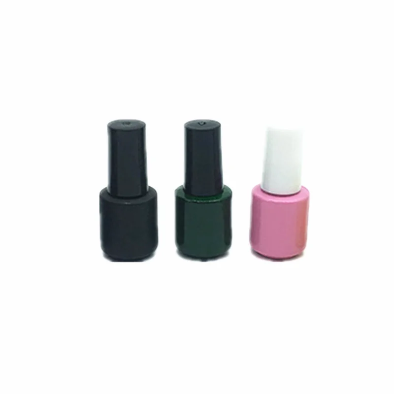 Free sample 5ml 7ml 9ml 10ml 11ml 13ml 14ml 15ml frosted matte black empty glass uv gel nail polish bottle with brush