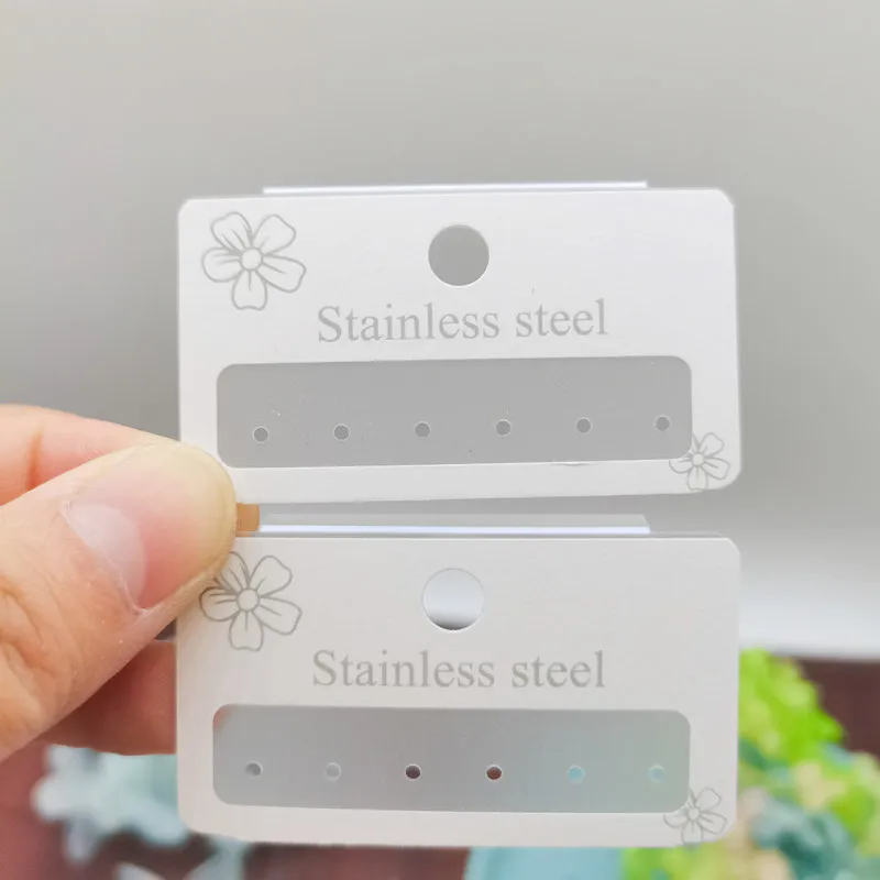 5.5*3cm New 6-hole In-line Stud Hook PVC Cardboard Ear Ring Paper Card Earring Plastic Hanging.