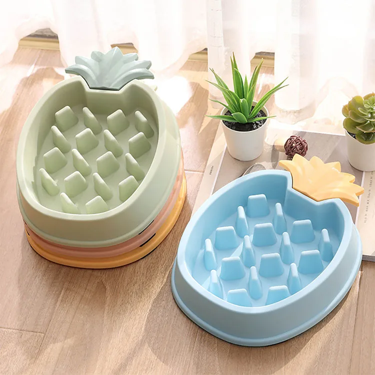 Amazon Best Seller Pineapple Shaped Anti Choking Slow Eating Food Bowl