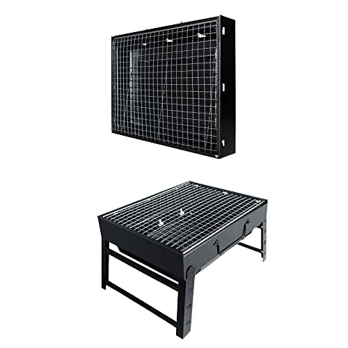 camping grill Portable Outdoor BBQ Grill Universal Adjustable Folding Stainless Steel Basket Net Rotating Charcoal Flip BBQ Gril