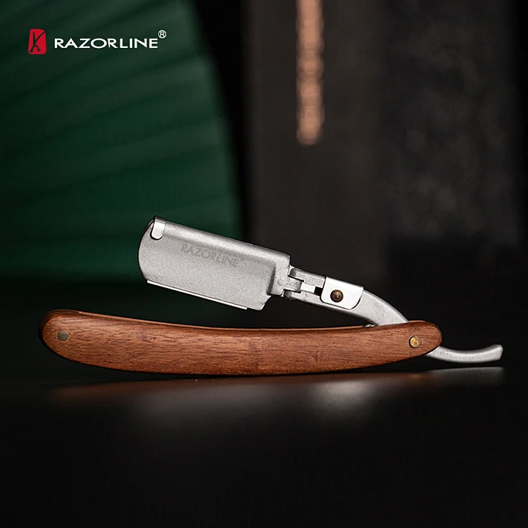 RAZORLINE H8 Brown Plastic Handle Barber Shaving Razor Professional Shaver