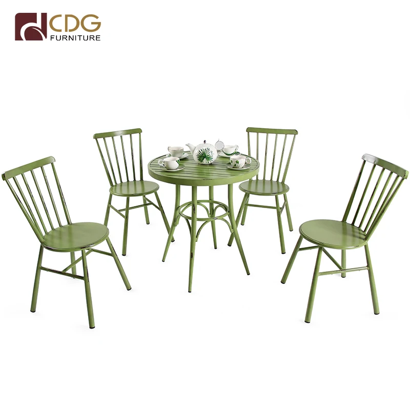 Handmade Commercial Furniture Bistro Chair Table Round Light Wooden Finish Dinning Table