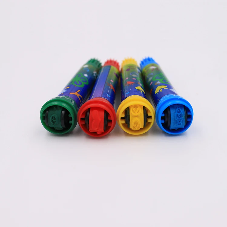 Factory custom multi color watercolor roller stamp marker pen for kids