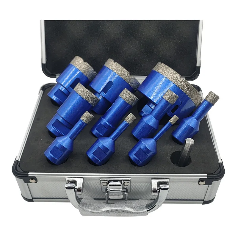 11pcs M14 Dry Vacuum Brazed Diamond Granite Cutting Hole Saw Diamond Core Drill Bit For Granite Marble Drilling