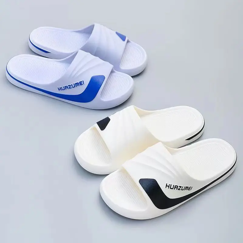Wholesale Flip-flops striped  Men Slippers Comfortable Beach Sandals Men Casual Shoes House Flip Flop Bathroom Shoes
