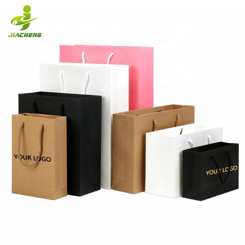 JIACHENG le sac en papier craft de luxe personalise train theme indian wed return kraft paper gift bag thats wide on the bottom