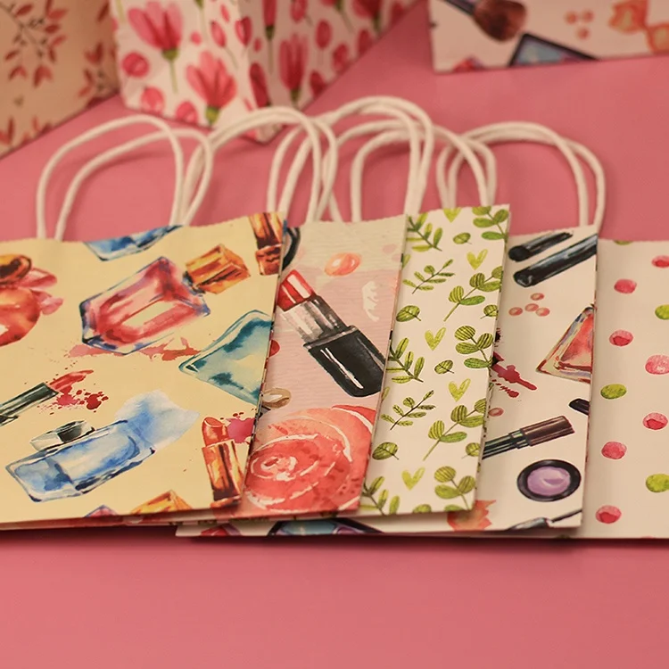 FTS Customized Colourful Kraft Paper Bag Takeaway Food Bag Fashion Clothes Shopping Bag With Printable Logo