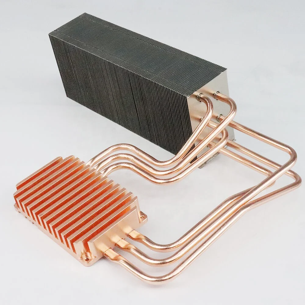 High Power Custom Heat Pipe Heatsink With Copper Base Plate