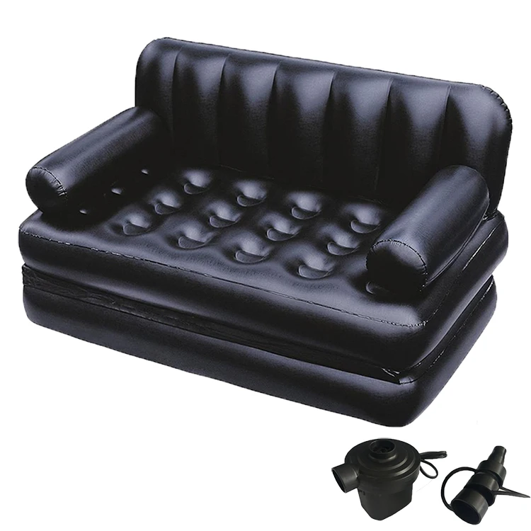 Best Selling Synthetic Leather Look Mattres 74' x 60' x 25' Multi-function 2 in 1 Inflatable Air Sofa Cum Bed