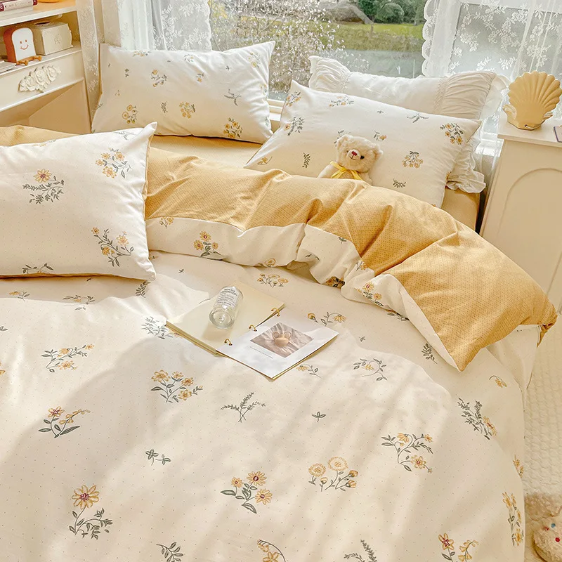 Home Textile 3D digital printed Flower bed linen set Polyester Floral Duvet Cover set Wedding bedding set
