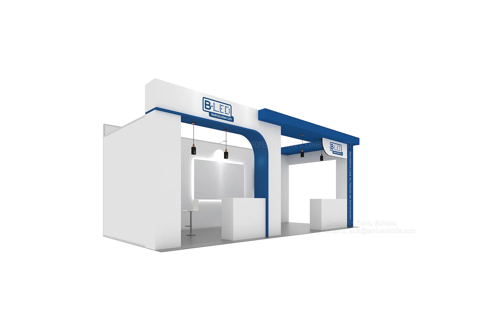 Corner Trade Show Booth Exhibition Display Stand 10x20 with Banners for Trade Shows