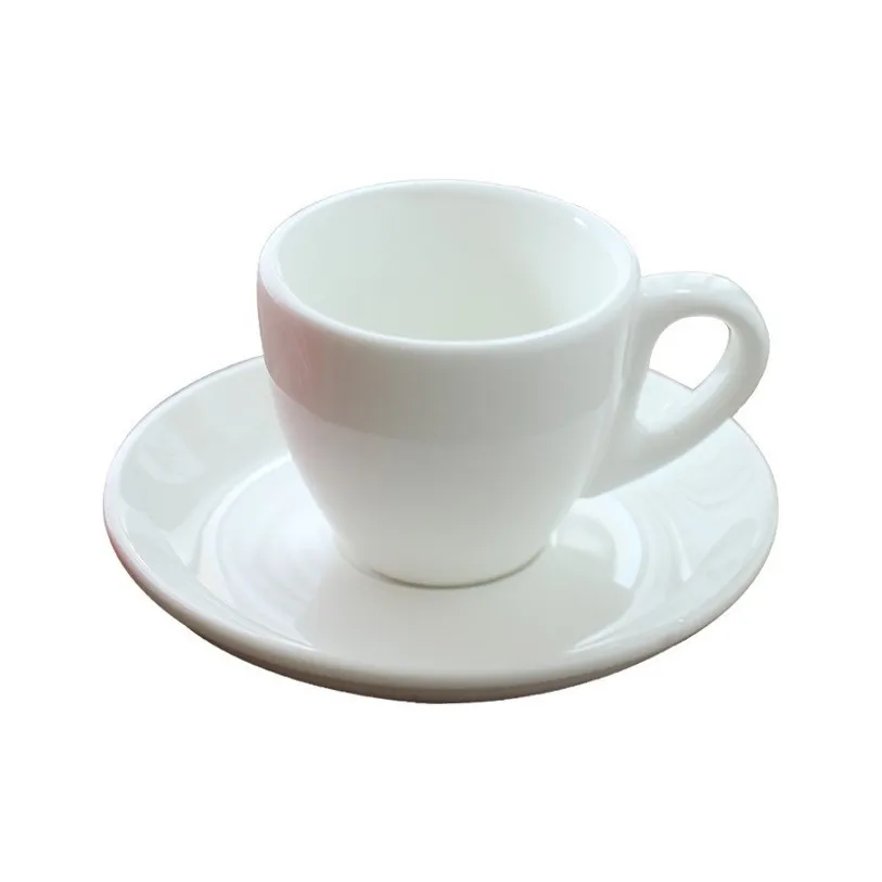Factory Wholesale Custom Logo Porcelain Espresso Cup Ceramic Mug Coffee Cups & Saucer Set For Cafe Bar Restaurant
