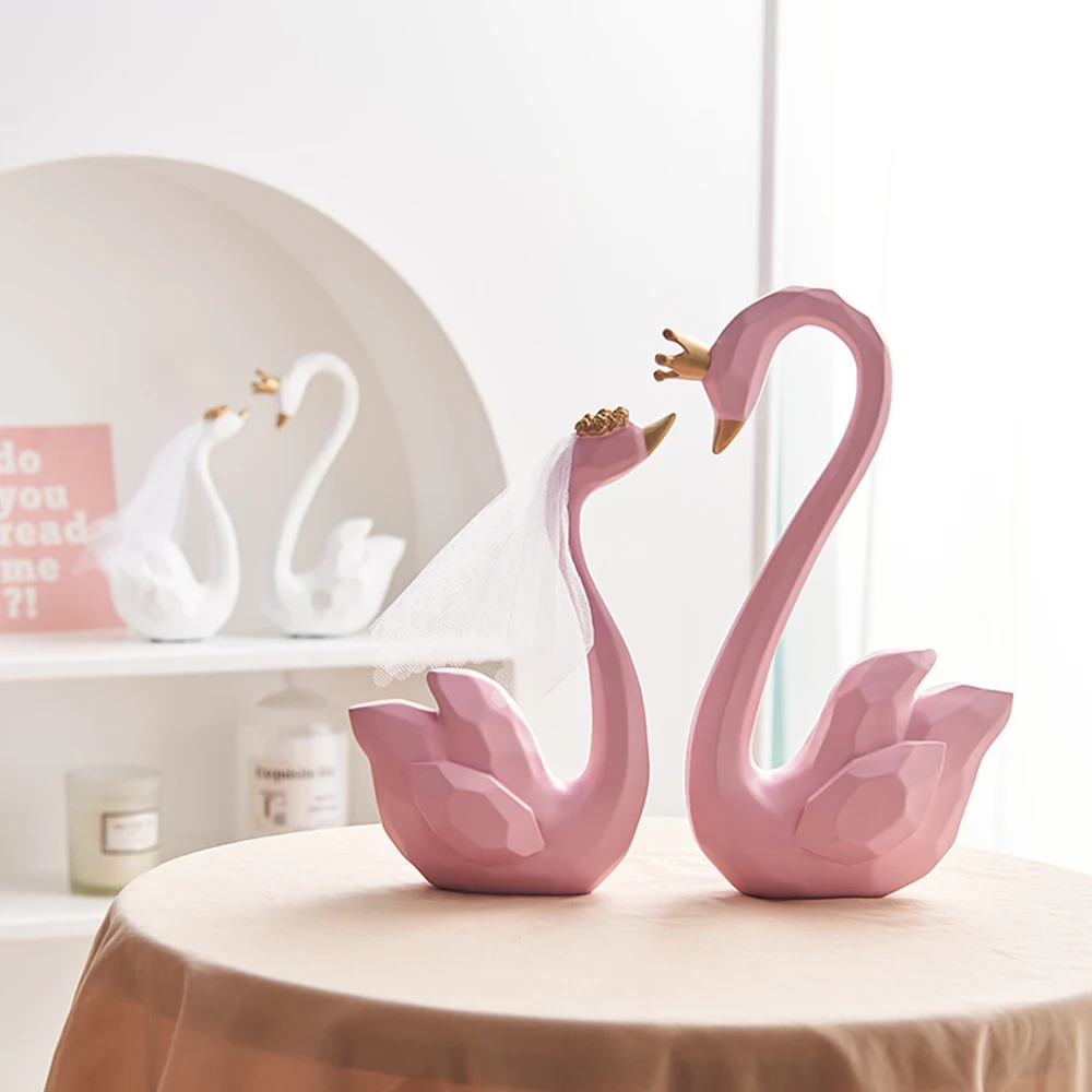 Nordic resin swan model crafts wedding gift creative decoration home decoration