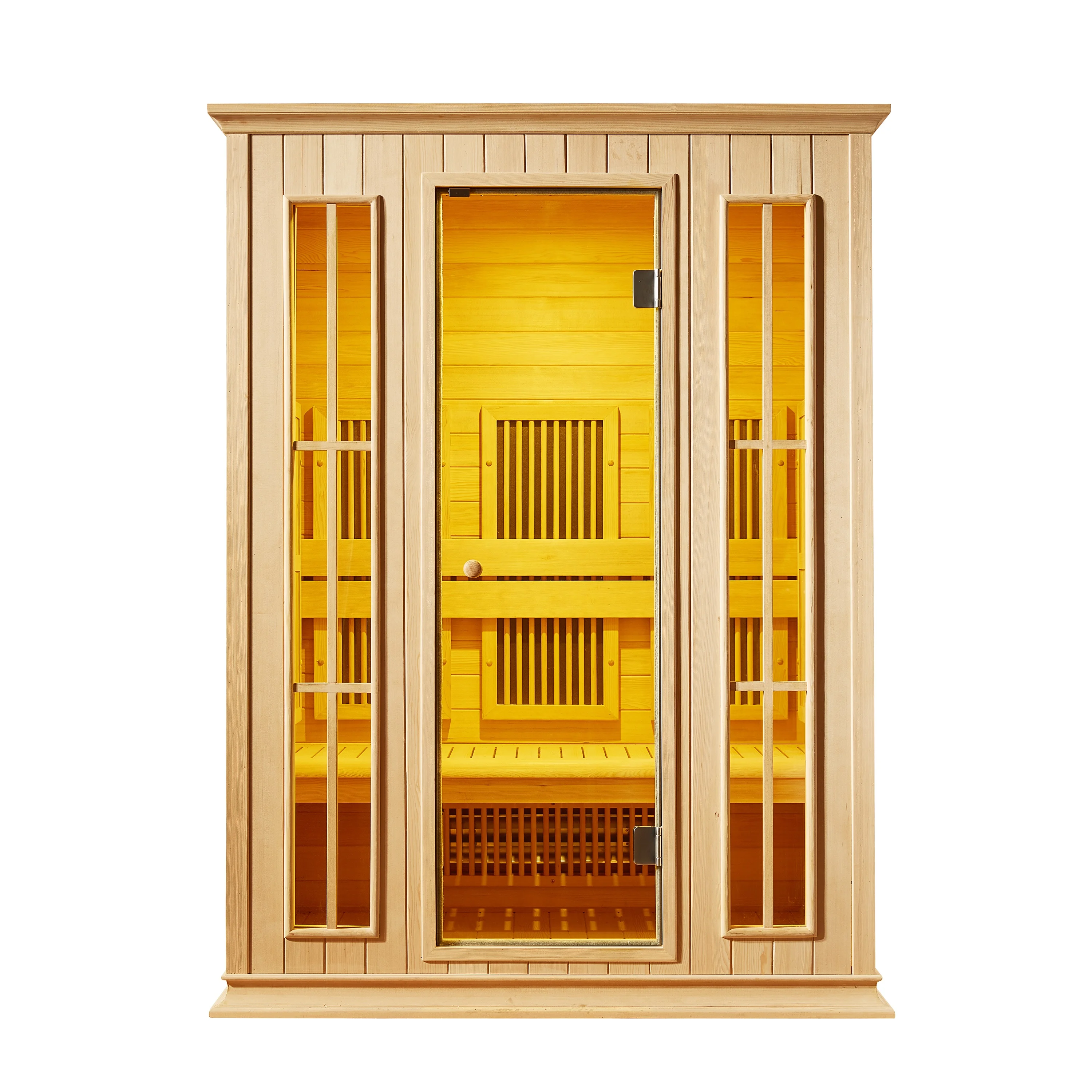 MEXDA Customized Hotel Family Indoor Solid Wood Sauna Room for 1-2 Person Spa Sauna Dry Steam Infrared Sauna Cabin WS-1703SR