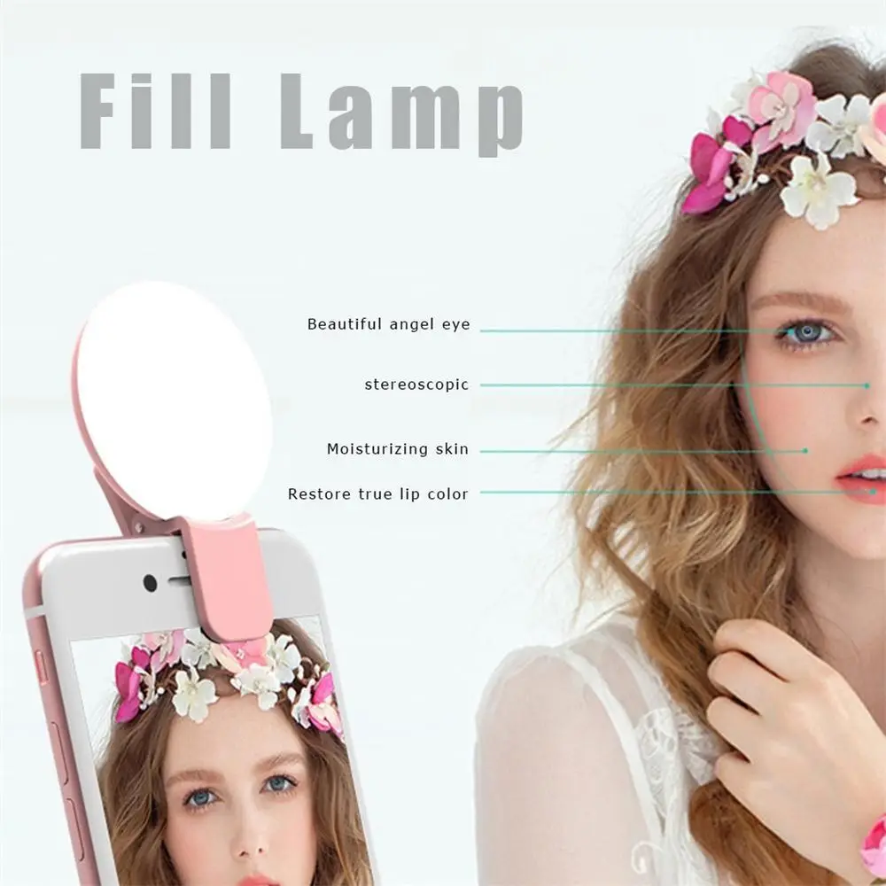 Wholesale Custom USB Charging LED round Live Beauty Fill Light for Mobile Phones Featuring Custom Logo for Video Usa