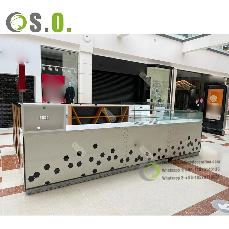 LUX Customized Modern Sweet Food Display Mall Kiosk Stand Candy Shop Interior Design