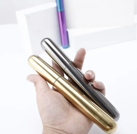 Custom logo portable stainless steel cooler moisturizing humidor holder smell proof metal case silver cigar tubes