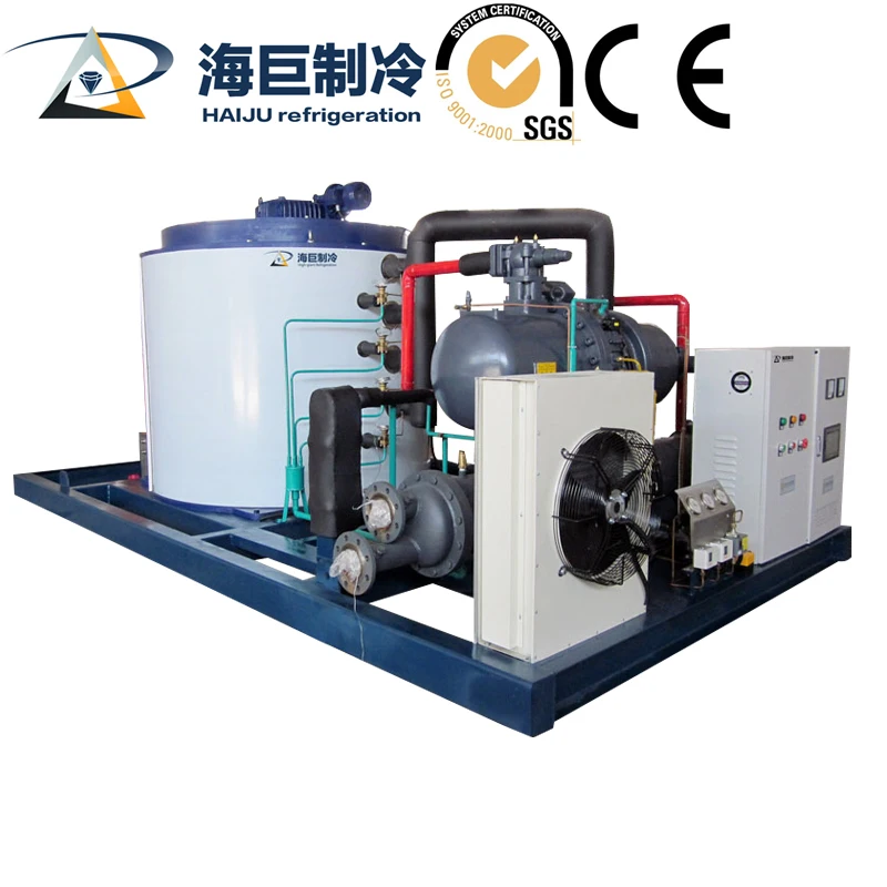 High Quality Flake Ice Maker Low Price Ice Cube Maker Wooden Case Ce Stainless Steel Danfoss UV Printing Tap Water English 380V