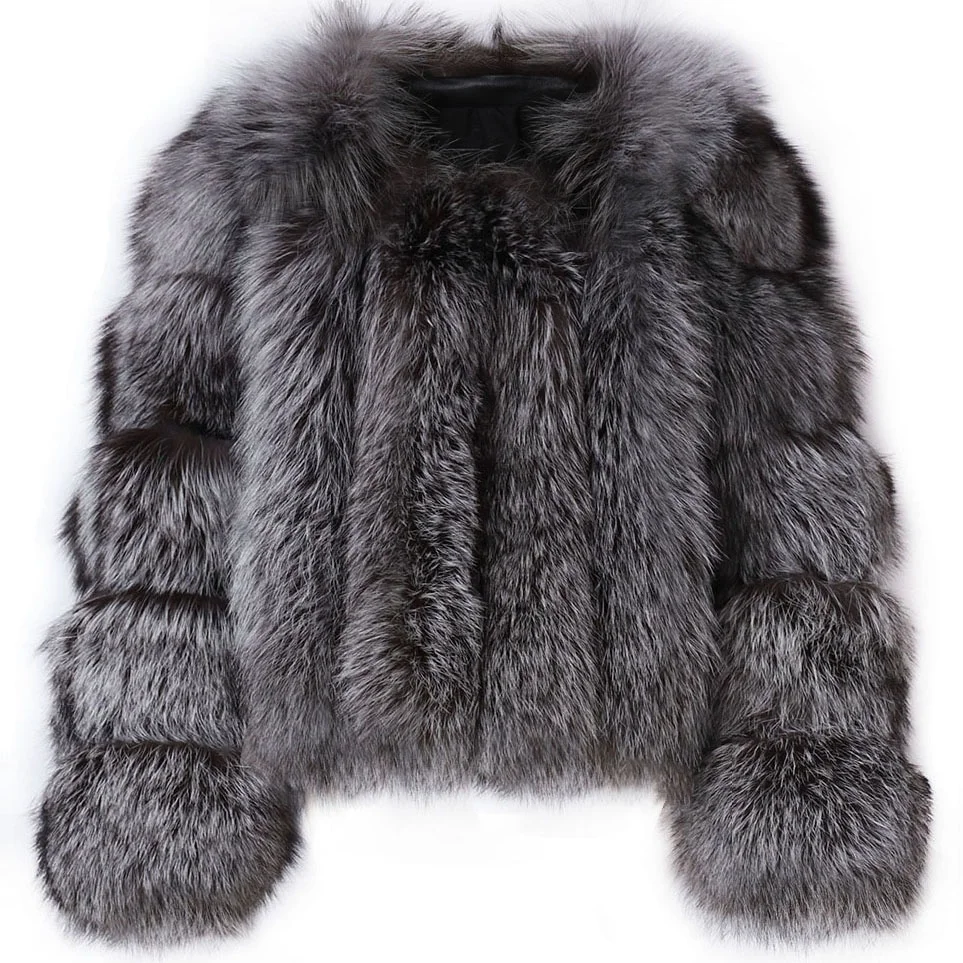 High Quality Women 100% Natural Fox Fur Coat Autumn Winter Fur Jacket For Ladies