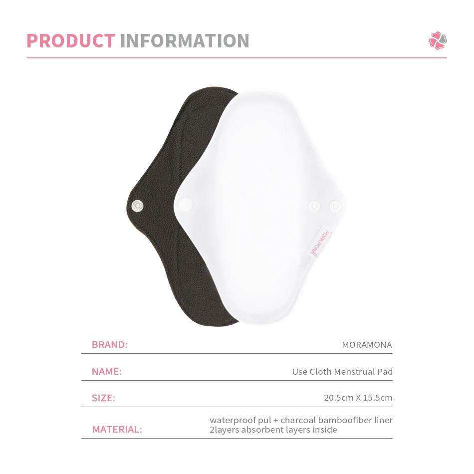 Mora Mona reusable menstrual pads sanitary napkin Sanitary Woman Bamboo Waterproof Washable Napkin Reusable Menstrual Pad