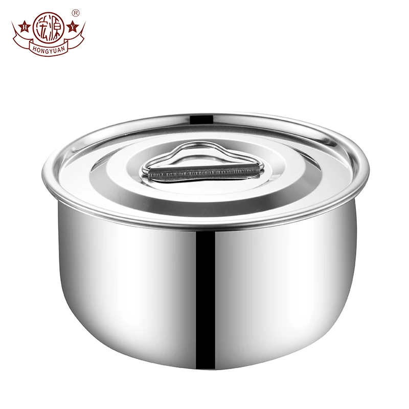 Kitchen cookware stainless steel cooking pot food pot soup bowl with lid