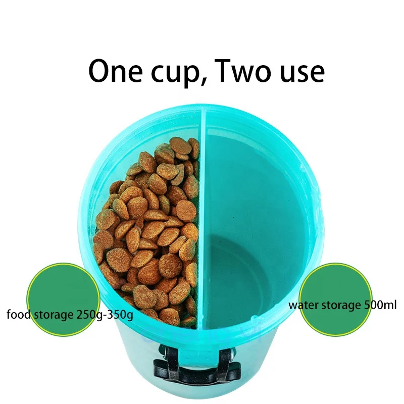 Многофункциональная Пластиковая переносная бутылка для воды и еды для собак и кошек, бутылка для хранения, чашка-Диспенсер со складной чашей из ТПЭ