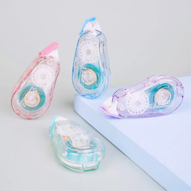 Customized Glue Tape Office and Student 8mm*8m Portable Erasable Dot Glue Refillable Transparent Body Double-sided Adhesive Tape