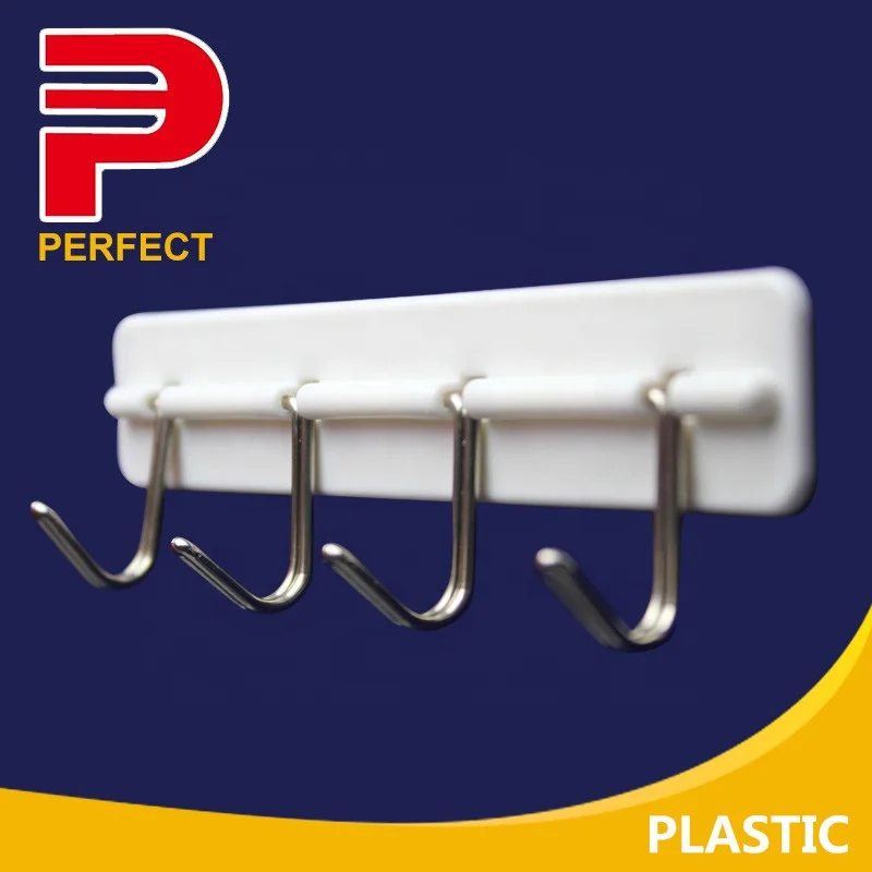 Plastic adhesive wall hanger hook holding 3kg