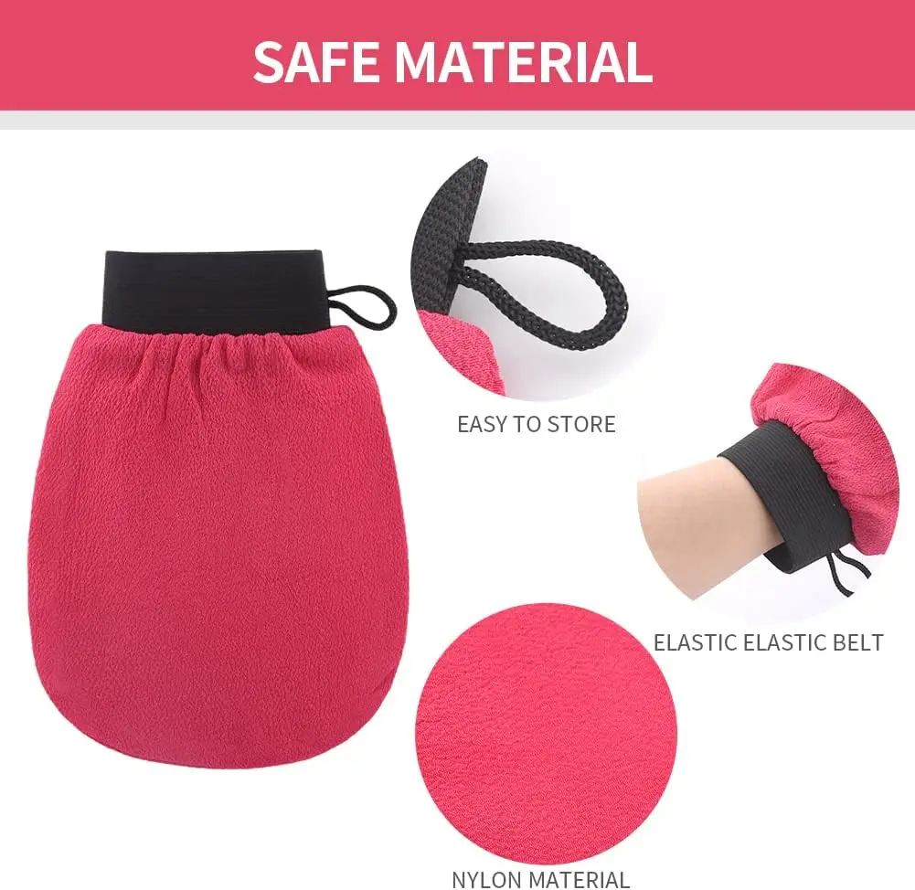 Hot Sale Colorful 100% Natural Viscose Fiber Original Exfoliating Mitts Bath Body Scrubbing Kessa Hammam Glove