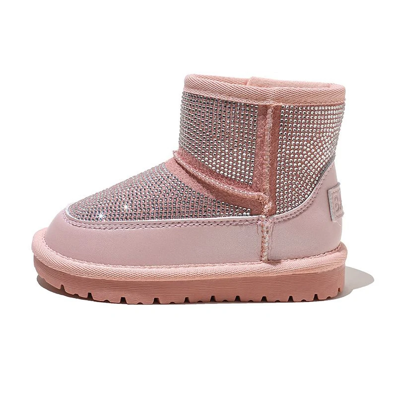 L36781 зимняя новая детская обувь теплые однотонные Классические Теплые хлопковые ботинки для девочек