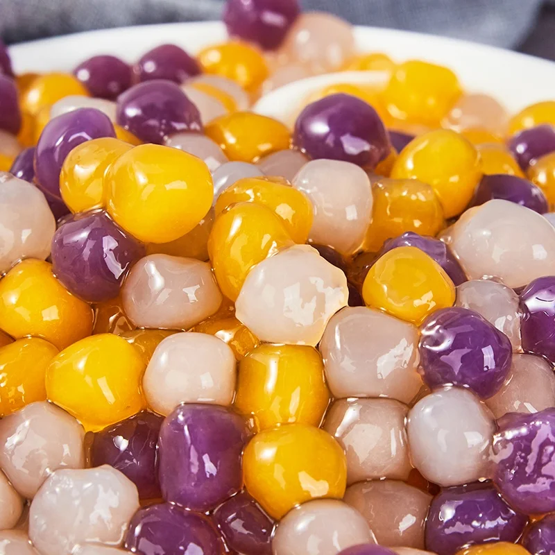 2022 Новая коллекция 500 г комнатной температуре хранения Бесплатная приготовления мини Таро шарики 3 вида цветов микс тапиоковые для Bubble Tea