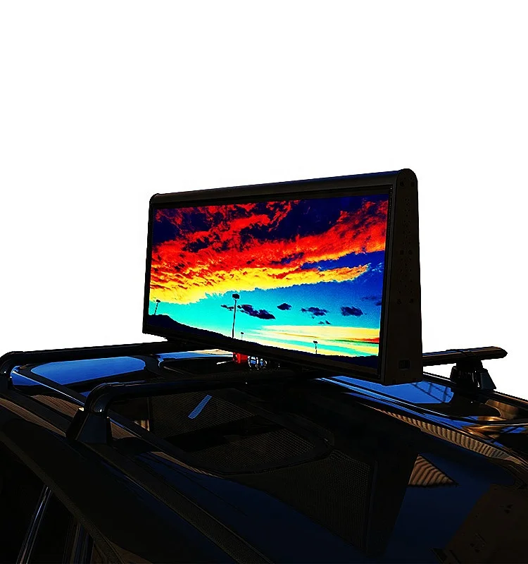 YAHAM  Full Color P2.96 4G/WIFI/GPS Taxi Top Led display Double Side taxi led screen car advertising sings