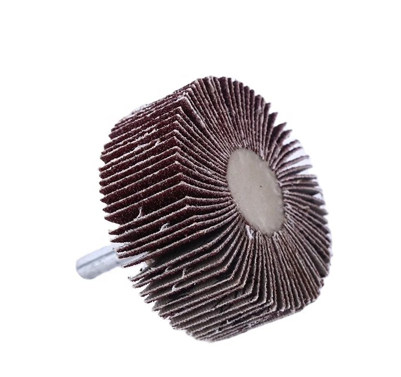 25*25*6 P40/60/80/120/180/240/320/4 aluminum oxide flap wheel grinding 100mm flap disc flap wheel with shaft