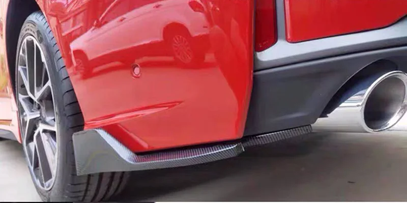 2pcs Carbon Black /Bright BK Car Bumper Spoiler Rear Lip Angle Splitter Diffuser Winglet Anti-crash modified Car Body Side Skirt