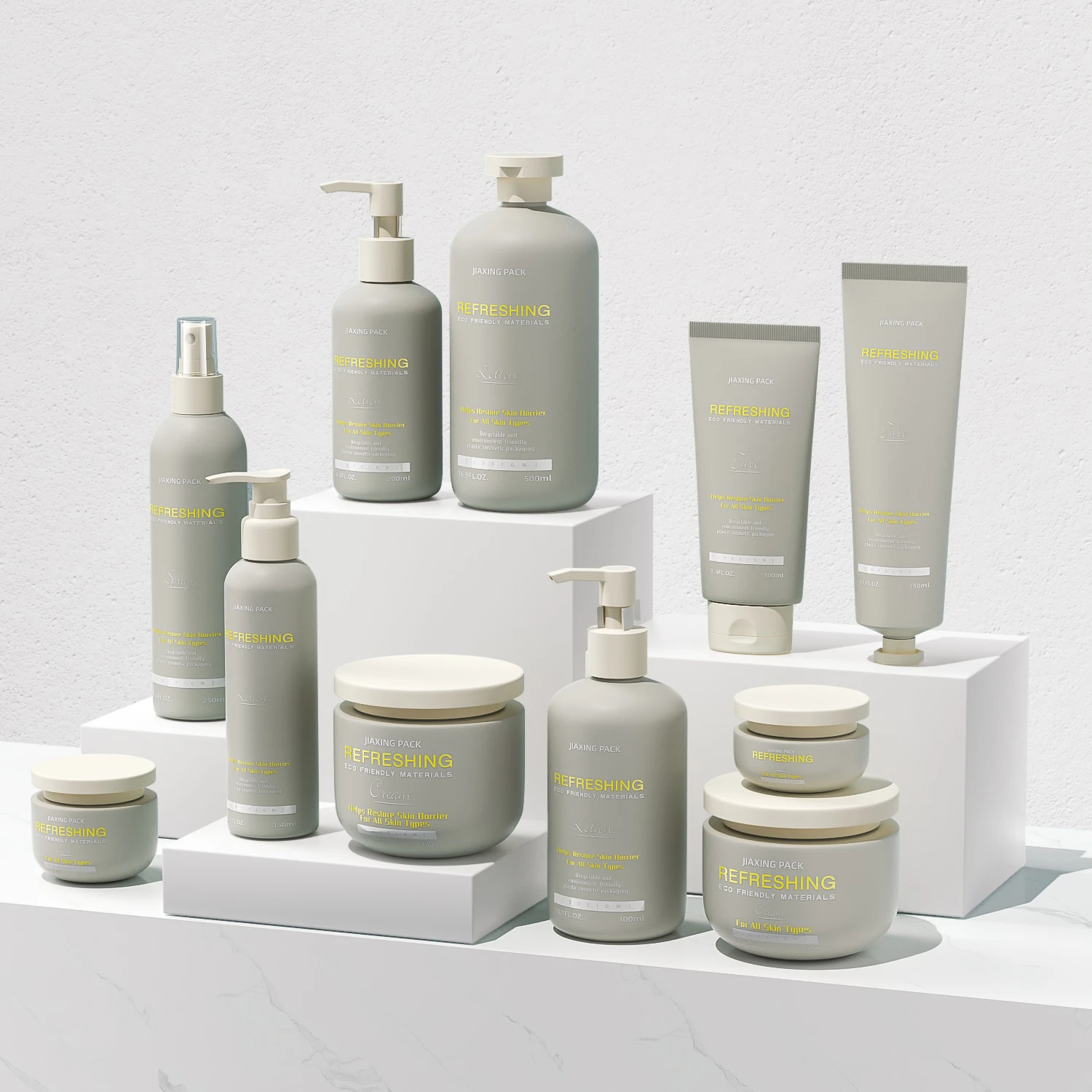 Экологически чистая бутылка для лосьона тела упаковка роскошная шампуня из полиэтилена высокого давления банка крема набор косметических