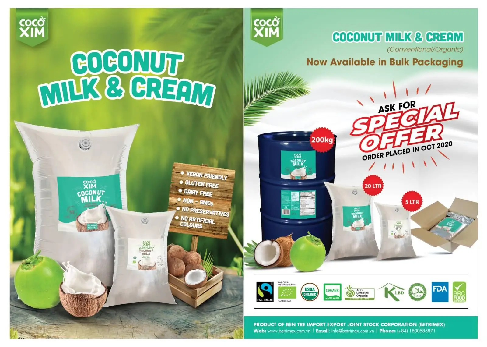 BULK- ORGANIC COCONUT MILK , free sample, WhatsApp online 24/24 0084975532780