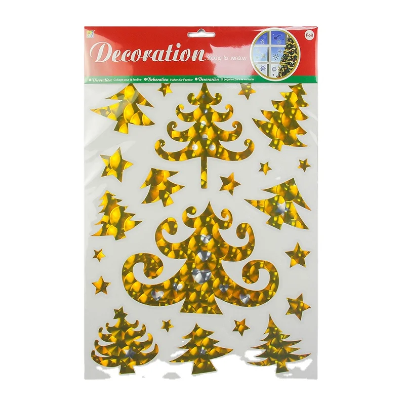 Christmas Decor Colorful Holographic Foils Glass Window Sticker