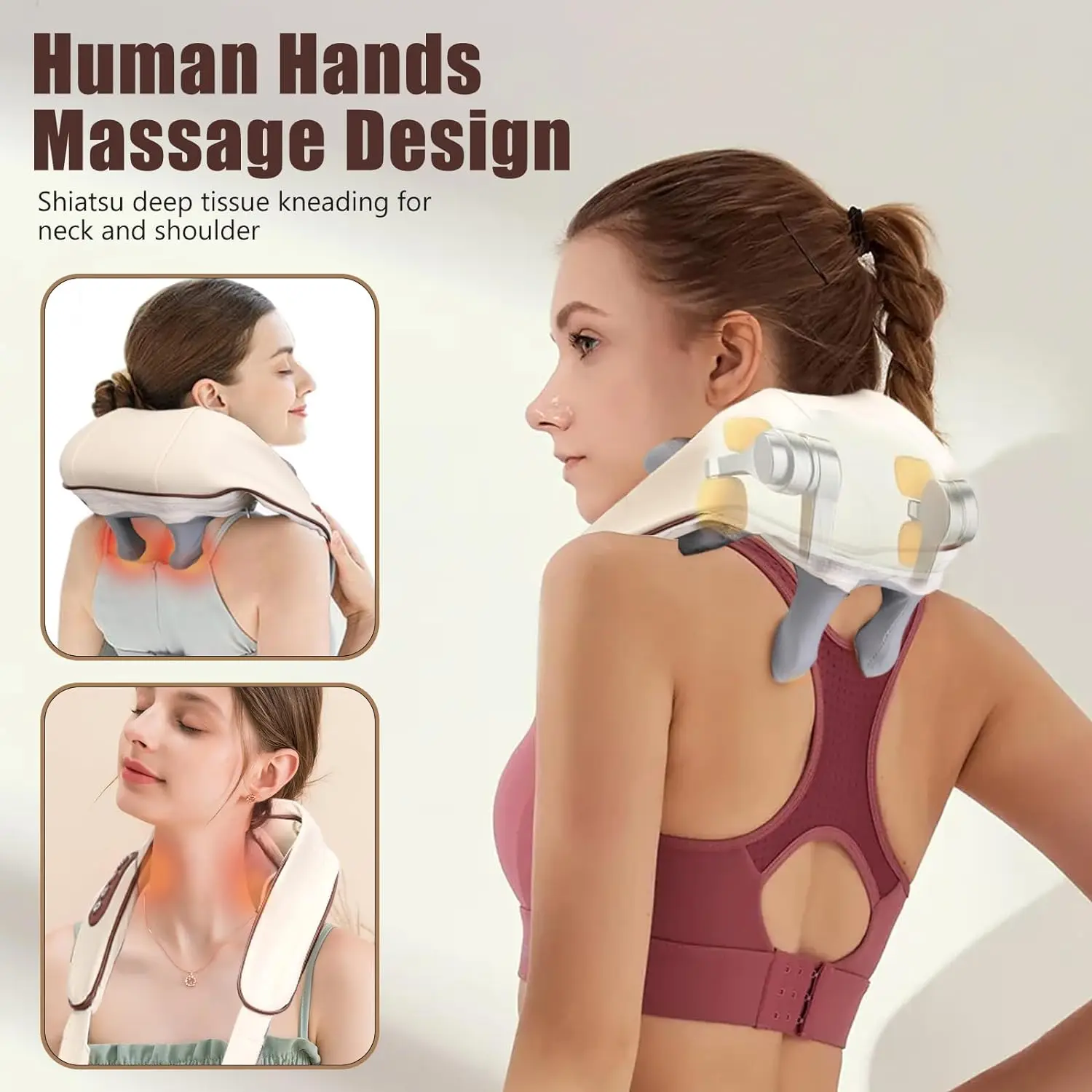 shiatsu shoulder neck massager shawl of neck kneading Shoulder and Neck Massager with Heat for Pain Relief Deep Tissue