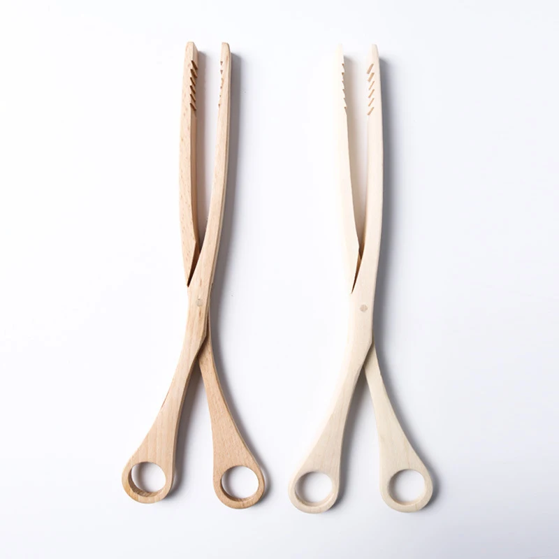 Kitchen supplies material vegetable fruit clamps raw mini wooden tongs with good after-sales