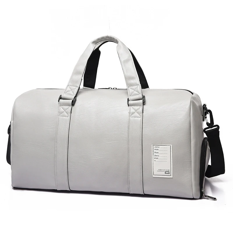 Мужская спортивная сумка из ПУ кожи с логотипом на заказ отделением для обуви