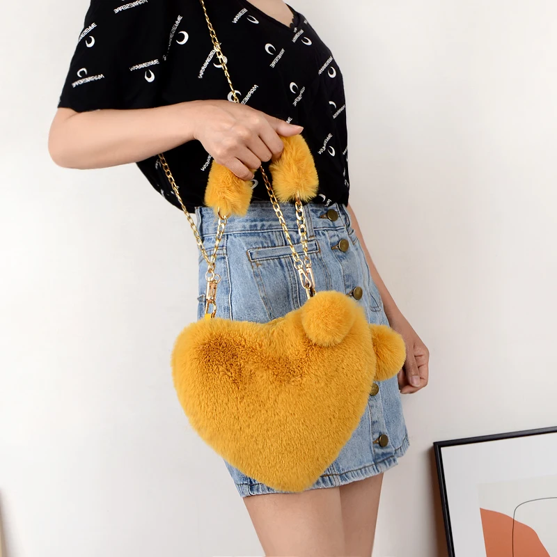 2023 Hot sell women fashion fur bag fur tote bag lady fur crossbody bag wholesale