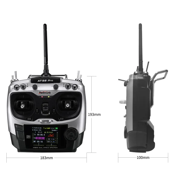 RadioLink Manufacturer AT9S Pro 10C/12 Channels 2.4GHz Transmitter For Aircraft DSSS&FHSS/CRSF Controller and Receiver R9DS