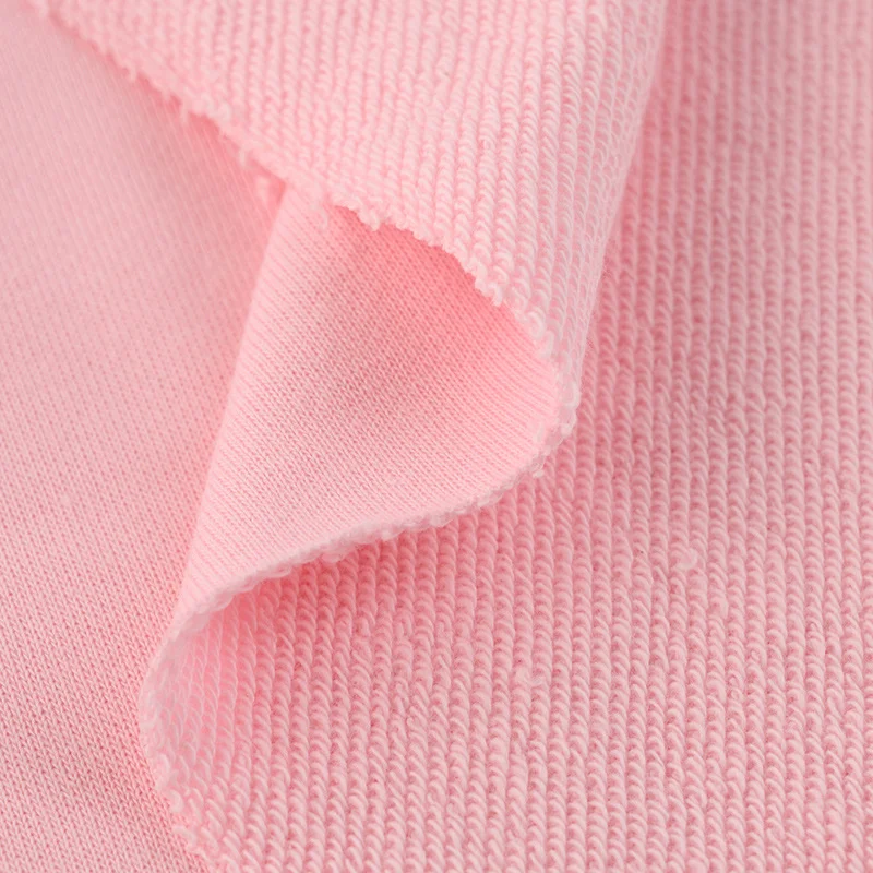 Custom Color Plain Dye 100% Combed Cotton Loop French Terry Hoodies Cloth Fabric Supplier Heavy 400Gsm Terry Cotton Fabric