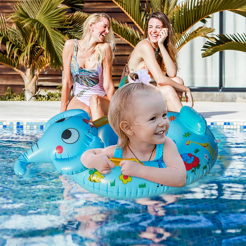 Elephant inflatable baby inflatable swimming ring with thickened seat ring to prevent rolling