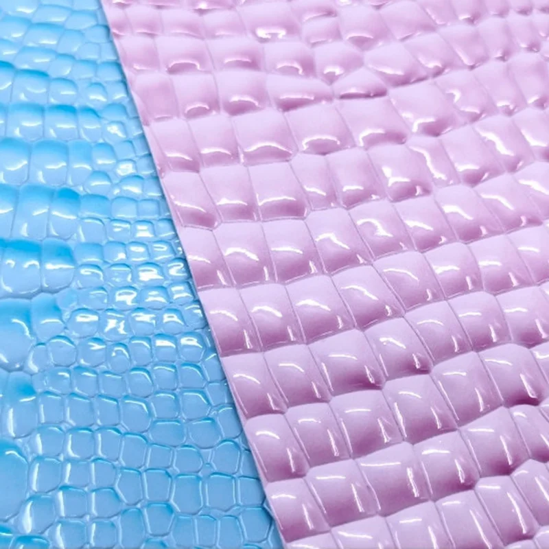 High glossy embossed stone PVC leather crocodile faux leather for women handbags  crossbody bag