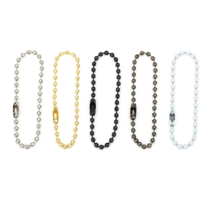 Шариковая цепочка для бирки, железные шарики, бусины, цепочки, соединительная застежка, удлинитель для ключей, бирка, брелки для ювелирных изделий, фурнитура, аксессуары