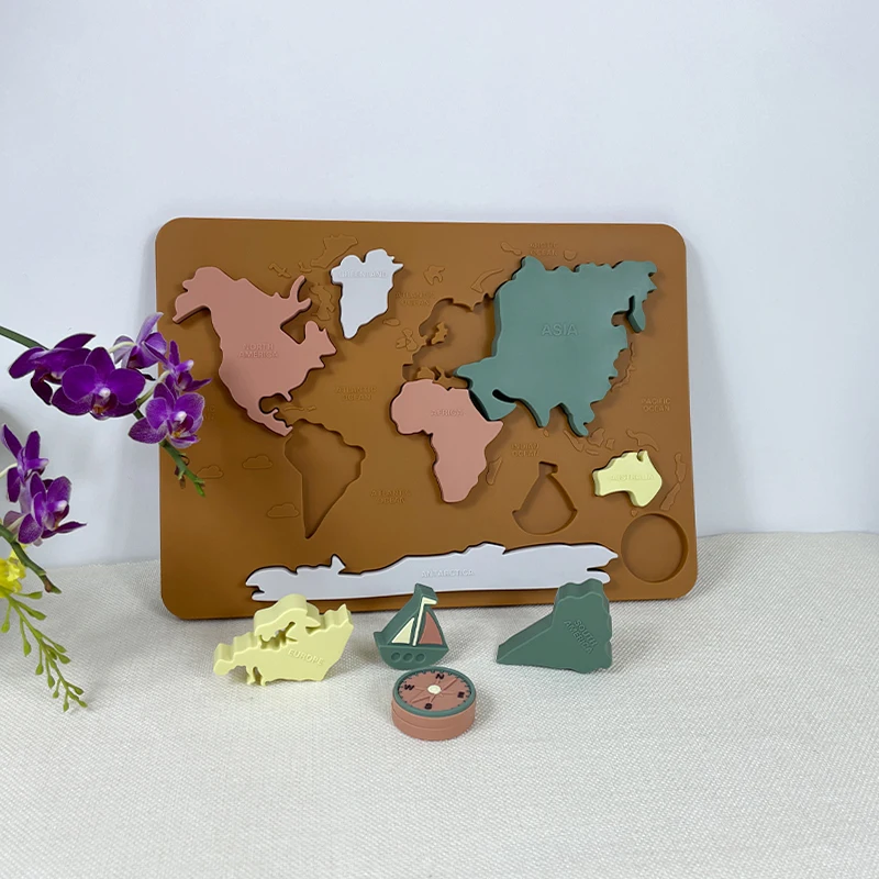 Manufacturer Custom New Funny Silicone Ocean Puzzle Kid Education Toy Learning 3D Jigsaw Puzzles Game Toys For Kids Children